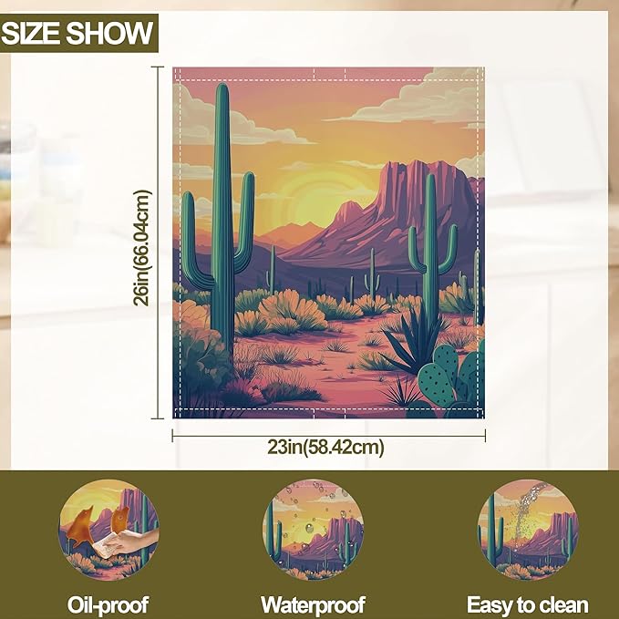 Dishwasher Magnet Cover,Desert Dishwasher Cover Magnetic Cacti Home Appliances Refrigerator Decorative 23" x 26"