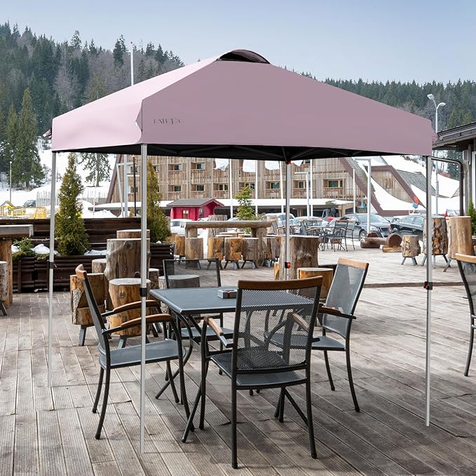 Tangkula Outdoor Pop-up Canopy Tent, 6.6 x 6.6 FT Height Adjustable Commercial Instant Canopy w/Portable Roller Bag, 4 Weight Bags, Outdoor Camping Sun Shelter for Camping, Party