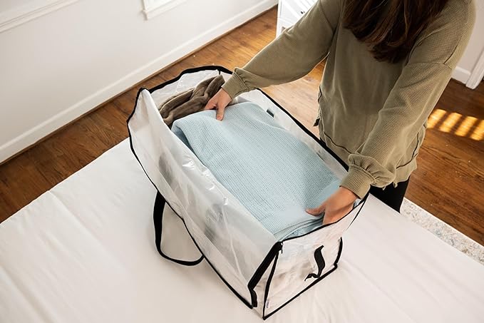 ClearSpace Oversized Moving Bags or Storage Bag – Large Moving Boxes with Backpack Straps, Zippers & Handles – Heavy-Duty Packing Bags for Moving, College Dorm, Christmas Decorations, 6 Pack