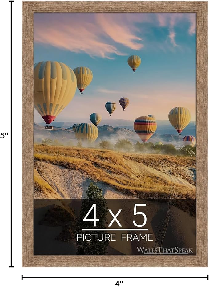 wallsthatspeak 4x5 Brown Barnwood Picture Frame for Puzzles Posters Photos or Artwork