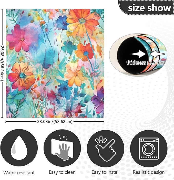 Colorful Beautiful Flowers Dishwasher Magnet Cover Sticker Magnetic Refrigerator Panel Front Door Fridge Microwave Decal Decorative