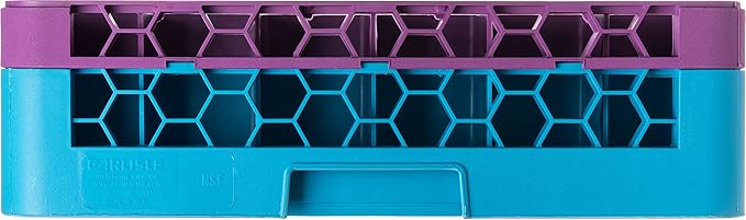 CFS RG36-1C414 OptiClean 36 Compartment Glass Rack with 1 Extender, 5.56", Polypropylene, Lavender/CFS Blue
