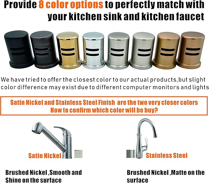 Stainless Steel Dishwasher Air Gap Cover only, Skirted, Replacement air gap dishwasher,Solid Brass,Stainless Steel Finish
