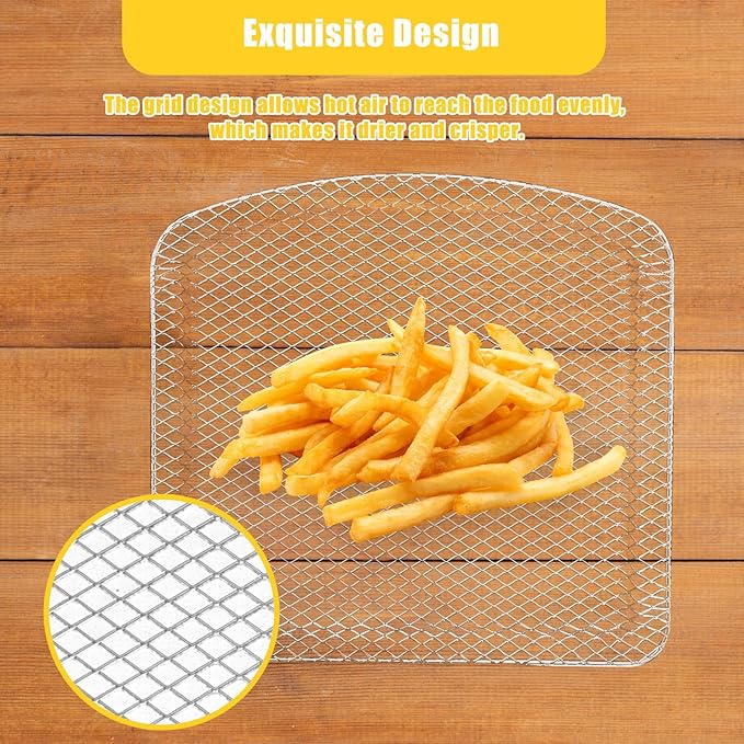 Air Fryer Dehydrator Rack for Chefman 6.3QT 4-In-1 Digital Air Fryer Oven, Premium Oven Shelf Grill Crisper Plate Tray Insert Grate Rack Grid for Chefman 6.3QT Air Fryer, Dishwasher Safe