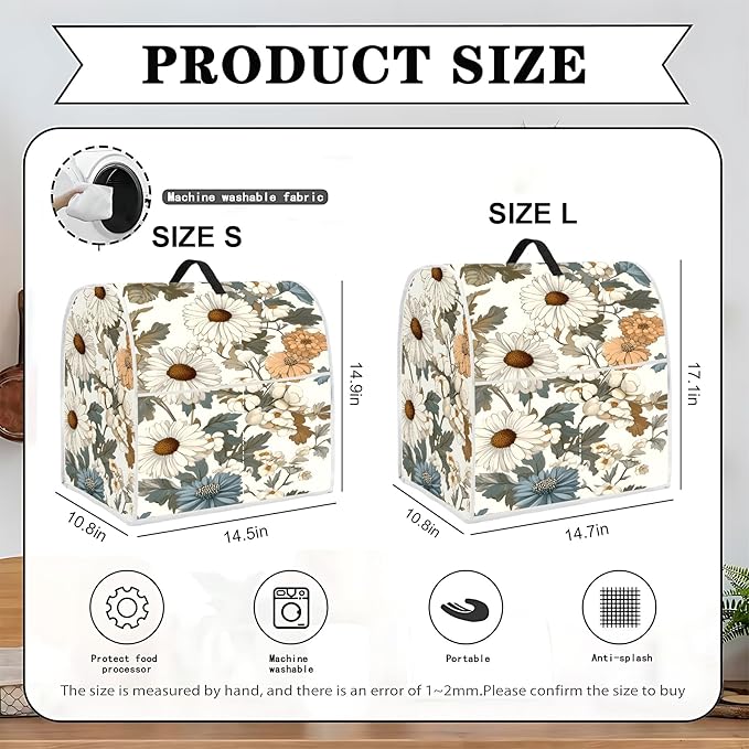 Mixer Dust Cover for 6-8 Qt Stand Mixer, Cloth Cover with 2 Storage Pockets for Stand Mixer Protective Covers Large for 6-8 Quart Mixer