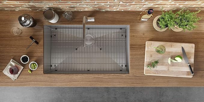 Ruvati 30-inch Rounded Corner Undermount Kitchen Sink Single Bowl – 16 Gauge Stainless Steel Kitchen Sink with Accessories and Brushed Finish hides scratches, Easy-to-Clean Undermount Sinks - RVH7300