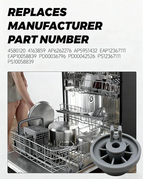 12004485 Dishwasher Lower Rack Wheel Kit for Bosch Kenmore Thermador Gaggenau Dishwashers,Replacement Lower Dish Rack Wheel Assembly,12029919 10004343 00617087,4 Pack
