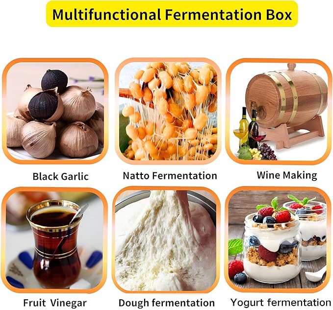 Dough Proofing Box Heater 100w,Sourdough Starter Warmer with NTC Sensor,20L Proofer Foldable Precise Control Temp & Time for Fermentation Sourdough,Yogurt,Natto,Yellow