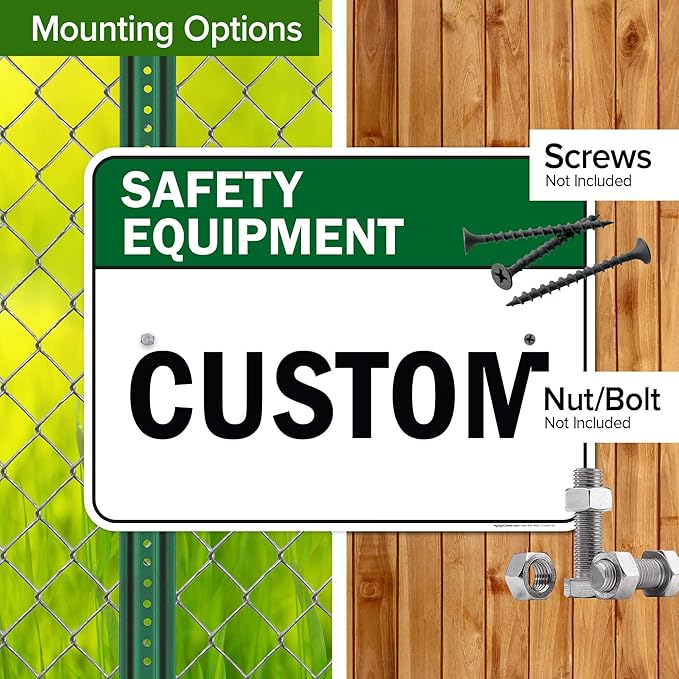 Custom Safety Equipment Sign, Ansi Sign, Osha Compliant, 18x24 Inches, Rust Free .063 Aluminum, Fade Resistant, Made in USA by My Sign Center