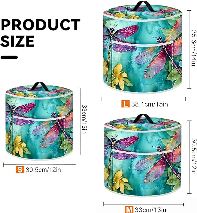 Rice Cooker Cover, Dust Cover for Kitchen Appliances with Handle and Storage Pocket, Easy to Clean Kitchen Decor Gift, Fits 3-6-8 Quart Instant Pot, Slow Cooker and Air Fryer