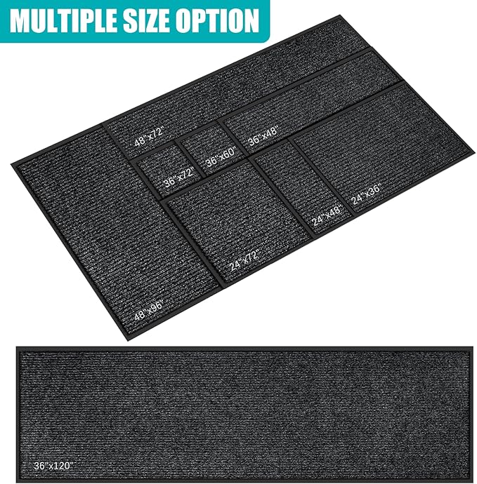 Azadx 4'x6' Front Door Mat Heavy Duty Indoor Outdoor Door Mat Non-Slip Backing Doormat for Entryway Stain and Fade Resistant Commercial Floor Mats Entry Mat Low Profile Welcome Door Mats