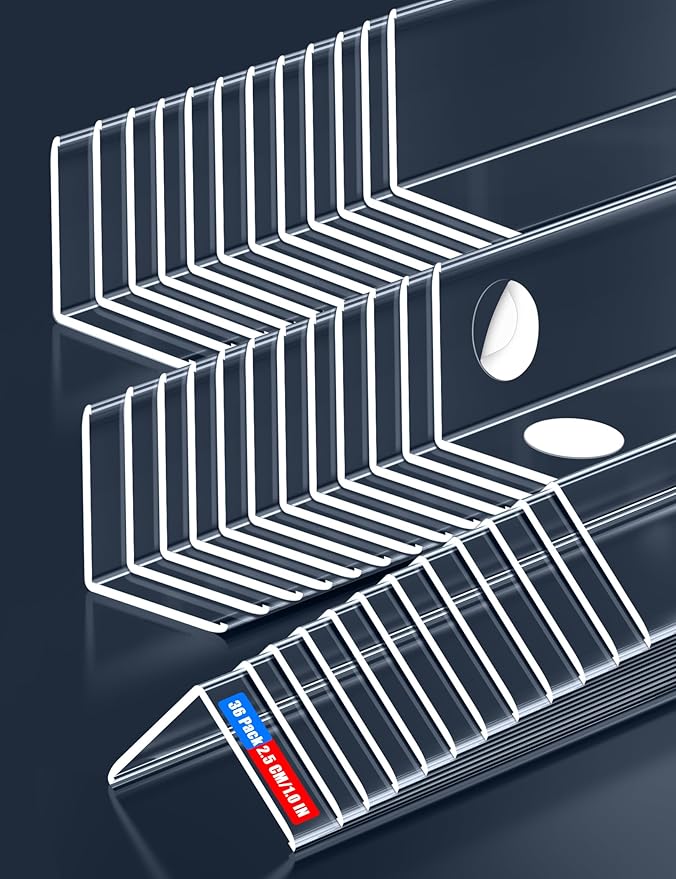 ‎‎Frychee Clear Self-Adhesive Wall Corner Protectors，Corner Guards & Edge Protector for Wall Door Frame Cabinet Baseboard & Door, Table, Stair (36, 48" X 1.0")