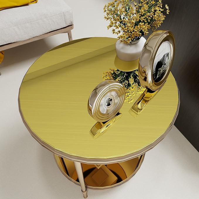 Gold Metallic Contact Paper Peel and Stick Countertop Contact Paper Self-Adhesive Waterproof DIY Decor Wallpaper for Shelf Liner Fridge and Cabinets 15.7"x240"