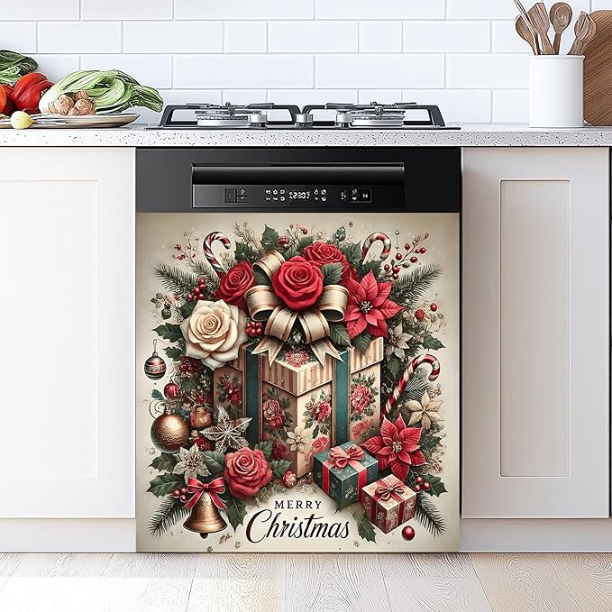 Dishwasher Magnet Sticker Cover Panel Decal Refrigerator Magnetic Sticker Decorative for Kitchen Decoration,Fridge Door Cover, Appliances Stickers 23"x26"