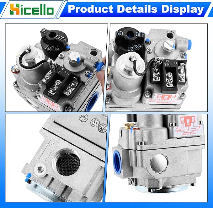 Replacement for Robertshaw 700-506 Millivolt Gas Valve - 700 Series 200,000 BTU/H Fast Opening, Compatible with Natural Gas Water Heaters, Furnaces & Commercial Gas Fryers