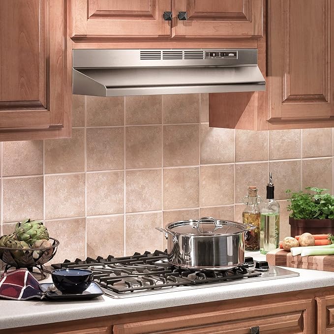 Broan-NuTone 412404 Non-Ducted Under-Cabinet Ductless Range Hood Insert, 24-Inch, Stainless Steel