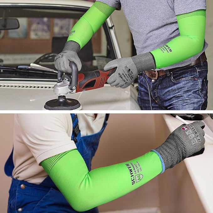 Schwer Ultra-Thin ANSI A6 Cut Resistant Arm Sleeves, 21 Gauge Comfortable and Breathable Protective Sleeves, Arm Protectors for Thin Skin and Bruising, Work, Gardening, Farming, Outdoors, Non-PFAS, M