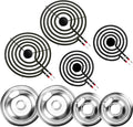 W10196405 W10196406 Electric Stove Burner Drip Pans & MP21YA MP15YA Electric Range Burner Element Unit Set fit for Whirlpool Kenmore Amana Range Oven/Stove by Cenipar