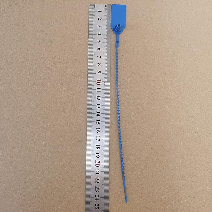 Plastic Tamper Seals Numbered Tags Security Seal Waterproof Tag Zip Ties Pull Tight Lock 9.84" Pack of 500 pcs Navy Blue