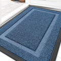 OLANLY Front Door Mat Indoor Outdoor Entrance, Waterproof All-Season, All-Weather Doormat, Sturdy Natural Rubber, Fade Resistant, Low Profile, Easy Clean Patio Porch Entryway Mat, 59x40, Light Blue