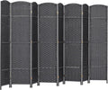 HOMCOM Room Divider, 8 Panel Folding Privacy Screen, 5.6' Tall Freestanding Partition for Home Office, Bedroom, Charcoal Gray