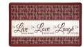 Anti-Fatigue Floor Comfort Mat - 18 x 30 Inch (Live, Love, Laugh Burgundy) - Waterproof Non-Slip Rug - Easy to Clean Cushioned Mat for Kitchen, Bathroom, Standing Desk & Office - Achim Home Decor