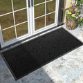 Yimobra Large Door Mat 47x24, All-Weather Waterproof Outdoor Mats for Front Door, Non Slip Rubber Doormat for Patio Proch Outside Entryway Indoor, Black