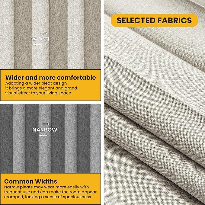 100% Blackout Room Divider Curtains - Total Privacy Curtain Panel, Thermal Insulated Noise Reduction Curtain for Bedroom Windows, Include Ceiling Curtains Track(Cream White, W100 x L108, 1 Pack)