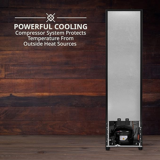 Ivation 18 Bottle Compressor Wine Cooler Refrigerator w/Lock | Large Freestanding Wine Cellar For Red, White, Champagne or Sparkling Wine | 41f-64f Digital Temperature Control Fridge Glass Door Black