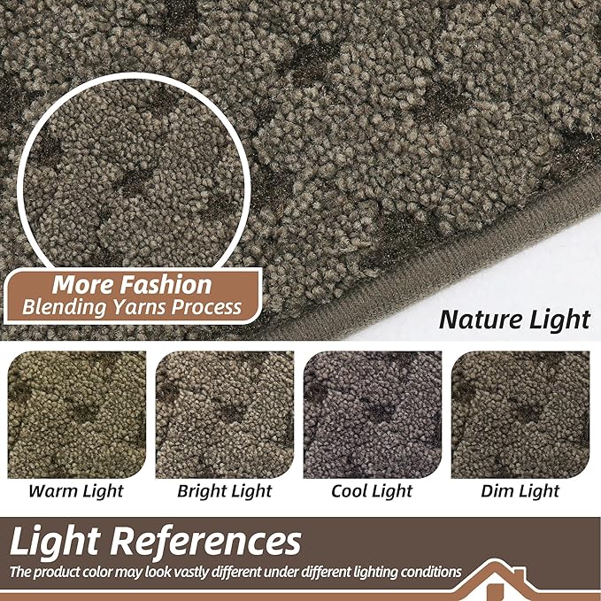 BEQHAUSE Dirt Trapper Door Mat Non-Slip Entryway Rugs Stain Resistant Absorbent Dog Doormats Woven-Look Washable Welcome Floor Doormat for Front Back Door, Muddy Wet Shoes & Paws, 36" x 60", Brown