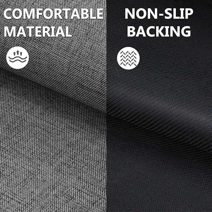 LEKEEPGO Ultra Thin Indoor Door Mat 36"x59", Low-Profile Door Mat Indoor Entrance, Non Slip Rubber Backing Inside Doormat Washable Welcome Front Entryway Dirt Trapper Entry Mat, Grey