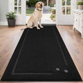 BEQHAUSE Dog Door Mat for Muddy Paws 32"x70" Dirt Trapper Absorbent Doormat Non Slip Entryway Rugs Washable Stain Resistant Welcome Floor Mat Soft Low-Profile for Front Back Door, Black