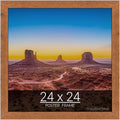 wallsthatspeak 24x24 Light Walnut Rustic Pine Picture Frame for Puzzles Posters Photos or Artwork