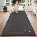 BEQHAUSE Dog Door Mat for Muddy Paws 32"x70" Dirt Trapper Absorbent Doormat Non Slip Entryway Rugs Washable Stain Resistant Welcome Floor Mat Soft Low-Profile for Front Back Door, Dark Grey