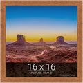 wallsthatspeak 16x16 Light Walnut Rustic Pine Picture Frame for Puzzles Posters Photos or Artwork