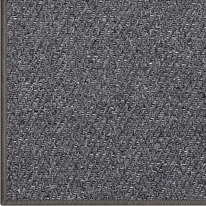 LUMI Ultra Thin Indoor Door Mat for Entrance 24"x36", Non Slip Entryway Mat, Low Profile Doormat, Unique Herringbone Design Carpet for Inside, Patio, Porch, Dark Gray