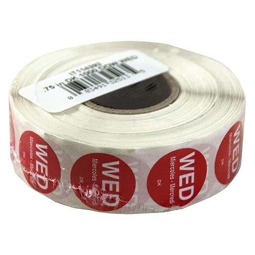 DayMark Safety Systems-IT1143923 Day of the Week 3/4" Circle Permanent Label, WED (Roll of 1,000)