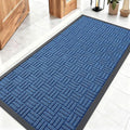 OLANLY Front Door Mat Outside Entrance 47x23, Absorbent, Heavy Duty Sturdy Natural Rubber Doormat Indoor Outdoor, Non-Slip, Stain and Fade Resistant, Low Profile Floor Mat for Entryway, Ocean Blue