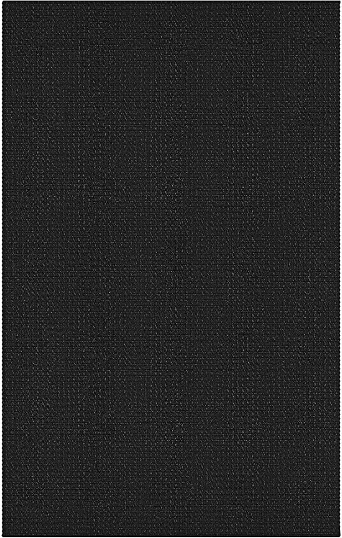 IOHOUZE Washable Area Rug 5x7 Non Slip Rubber Backed Rugs for Living Room, Dining Room Rugs Bedroom Rug, Woven Indoor Floor Carpet for Living Room Nursery Office, Black/Grey