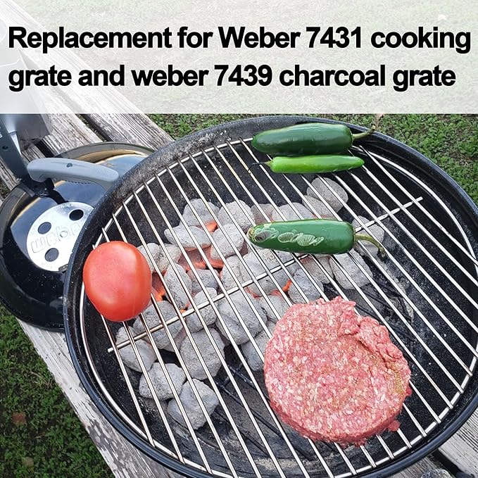 Accessories Kit for Weber 14'' Smokey Joe/Smokey Joe Silver and Gold and Tuck-n-Carry Grills,Cooking Grate and Charcoal Grate Replacement Parts for Weber 7431 7439