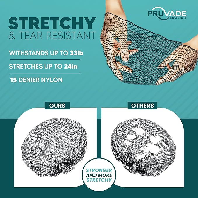 Nylon Hair Nets for Women & Men | 100 Pack | 24" Honeycomb Mesh Hair Net for Food Service, Medical & Industrial Use - Breathable & Sturdy for Bun Hair, Most Long & Short Hair - Latex Free