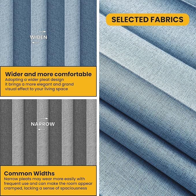 100% Blackout Drapes for Sliding Glass Door - Thermal Insulated Door Blinds Patio Door Curtains Vertical Blinds for Window(Blue, W180 x L84, 1 Pack)