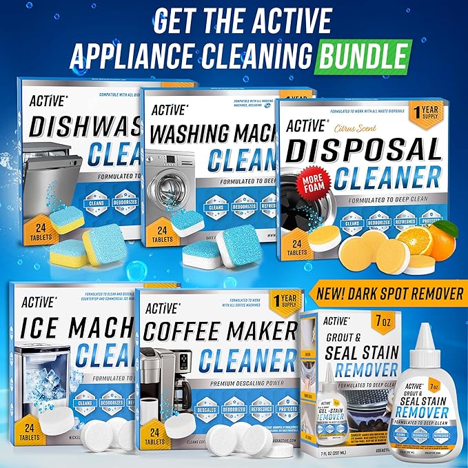 Dishwasher Cleaner And Deodorizer Tablets - 24 Pack Deep Cleaning Descaler Pods for Dish Washer Machine, Heavy Duty, Septic Safe, Natural Limescale Remover, Calcium, Odor, Smell - 12 Month Supply