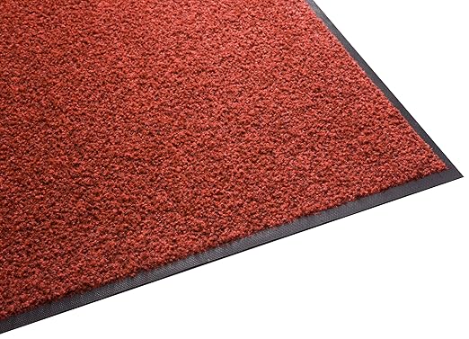 Guardian Platinum Series Indoor Wiper Floor Mat, Rubber with Nylon Carpet, 4'x12', Red