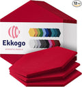 Acoustic Panels 12-Pack Soundproof Wall Panels 14"X12.1"X0.4" Sound Panels High Density Sound Dampening Panels - [Candy Red Hexagon]