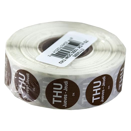 DayMark Safety Systems-IT1143924 Day of the Week 3/4" Circle Permanent Label, THU (Roll of 1,000)