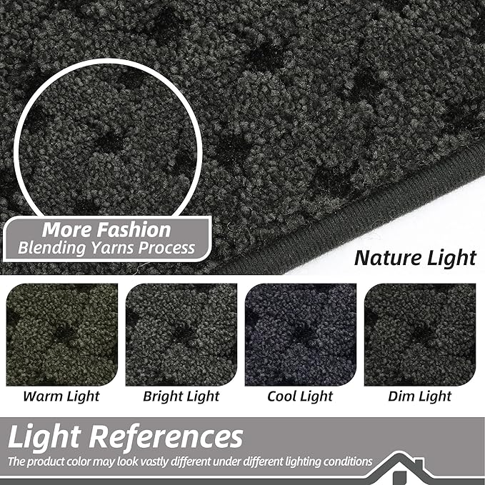 BEQHAUSE Dirt Trapper Door Mat Non-Slip Entryway Rugs Stain Resistant Absorbent Dog Doormats Woven-Look Washable Welcome Floor Doormat For Front Back Door, Muddy Wet Shoes & Paws, 36" x 60", Dark Grey
