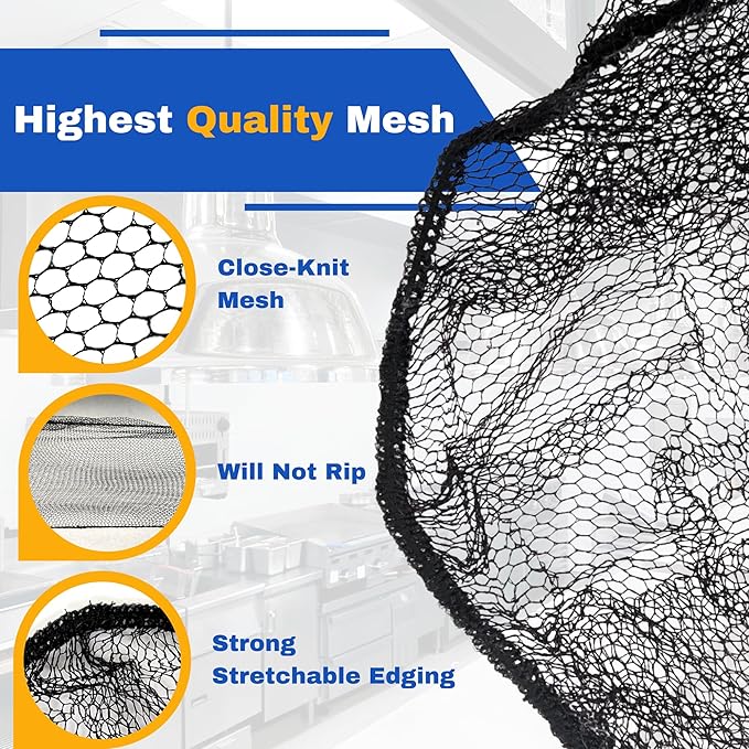 FRONTLINE Hair Nets 100 Pack Premium Invisible Nylon Mesh Hair Cover for Food Service Workers Disposable Cap Elastic Hairnet