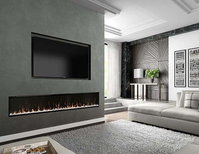 Dimplex IgniteXL 100" Built-in Linear Electric Fireplace (Model: XLF100), 8530/5118 BTU, 240/120 Volt, 2500/1500 Watt, Black