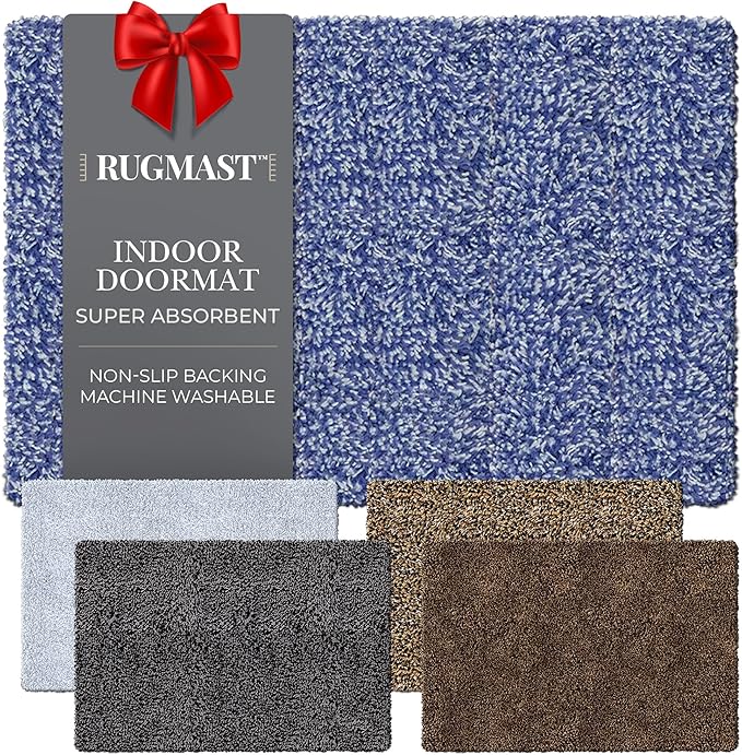Premium Microfiber Indoor Door Mat – 36"x60" Washable Entry Mat, Non-Slip, Waterproof Backing, Super Absorbent, Low Profile Entryway Doormat for Indoor Entrance